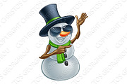 Cool Christmas Snowman in Sunglasses