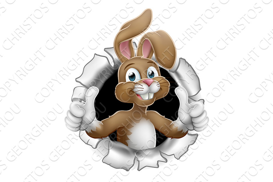 Easter Bunny Thumbs Up Rabbit