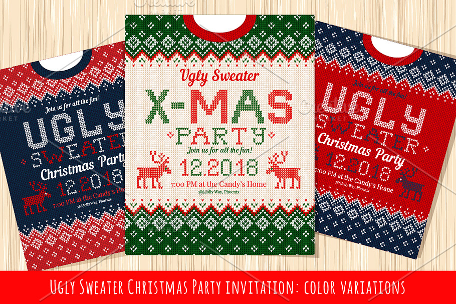 Merry Christmas Party Invitation  in Postcard Templates - product preview 8
