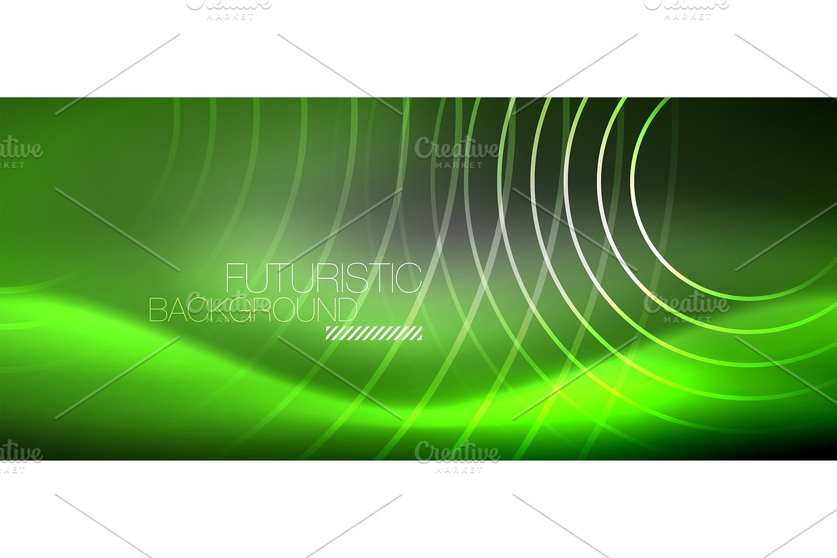 Neon circles abstract background in Illustrations - product preview 8