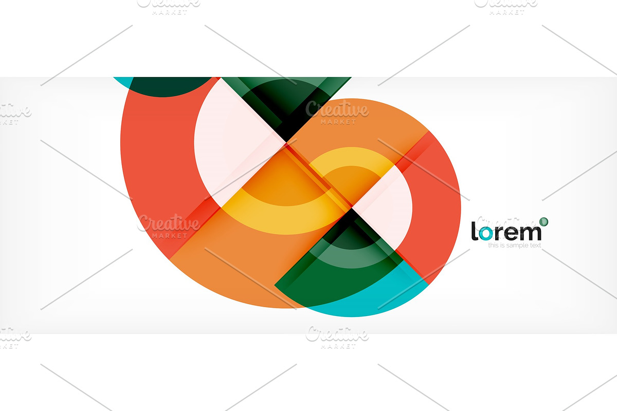 Multicolored round shapes abstract in Illustrations - product preview 8