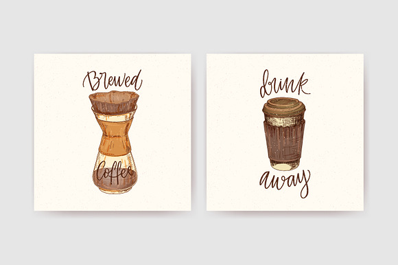 Coffee bundle, seamless, composition in Illustrations - product preview 7