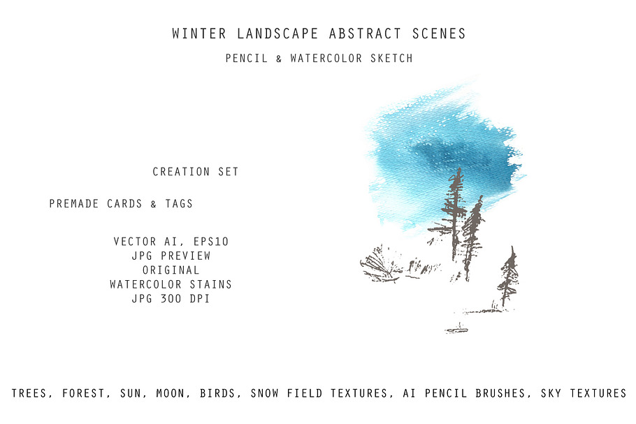 Winter nature set in Illustrations - product preview 8