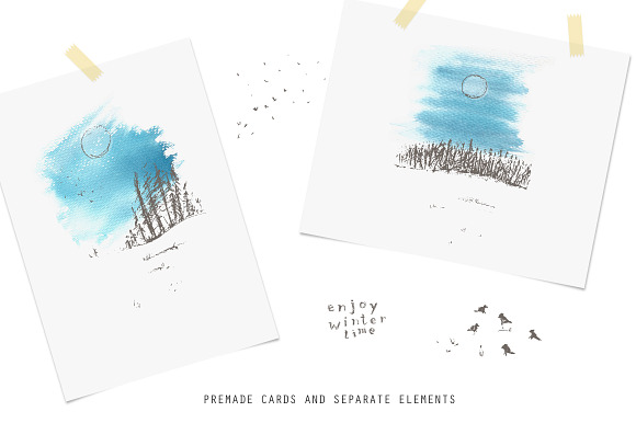 Winter nature set in Illustrations - product preview 1