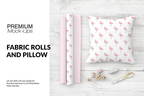 Fabric Rolls and Pillow Set