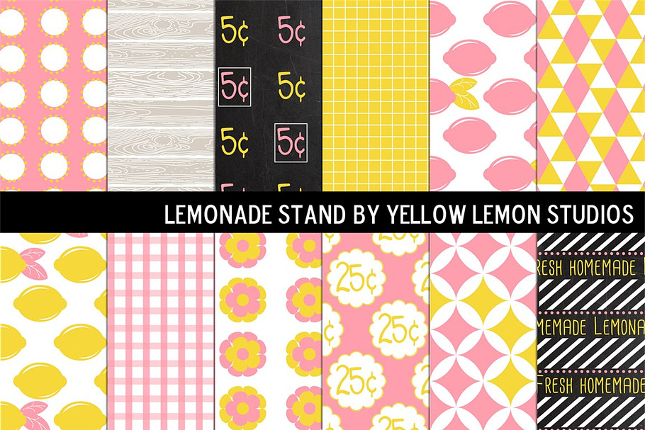 Summer Pink Lemonade stand in Patterns - product preview 8
