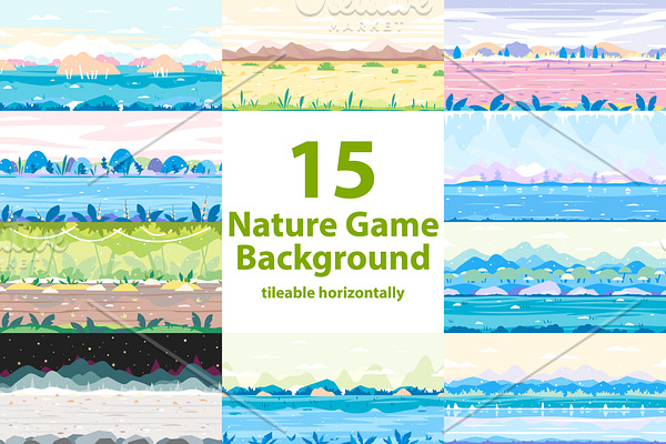 Nature Game Backgrounds Set