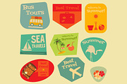 Flat Travel Stickers Set