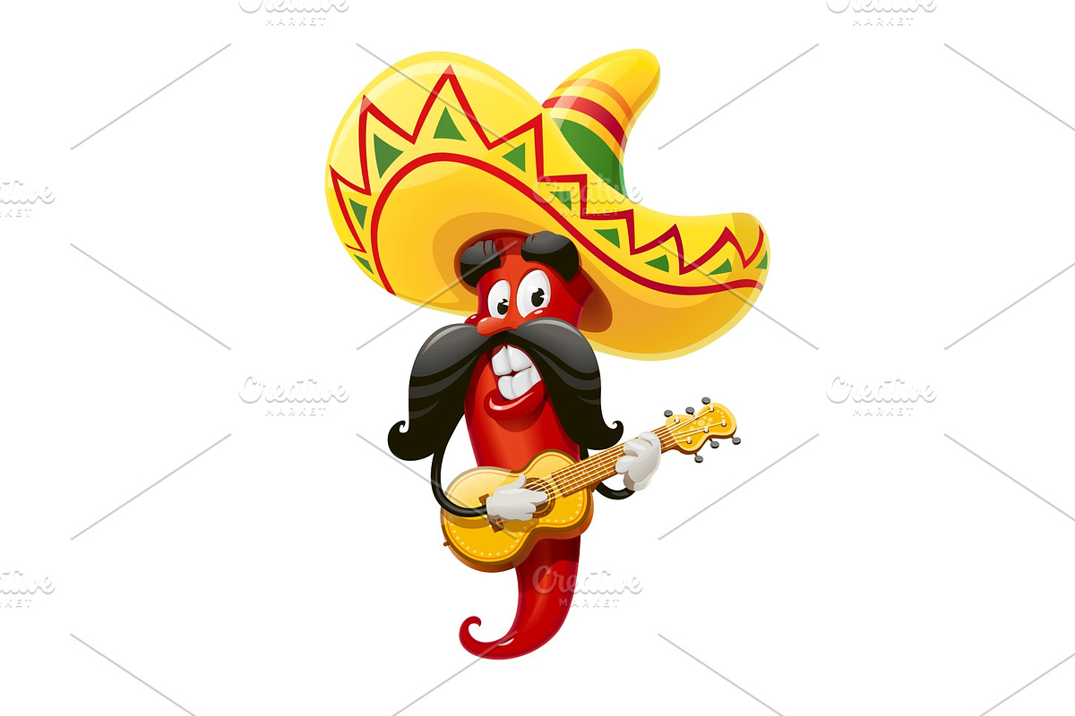Red pepper. Character for Cinco de in Illustrations - product preview 8