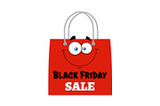 Black Friday Red Shopping Bag