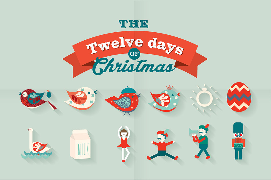 the 12 days of christmas vector