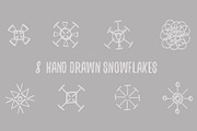 Snowflakes. Hand drawn.