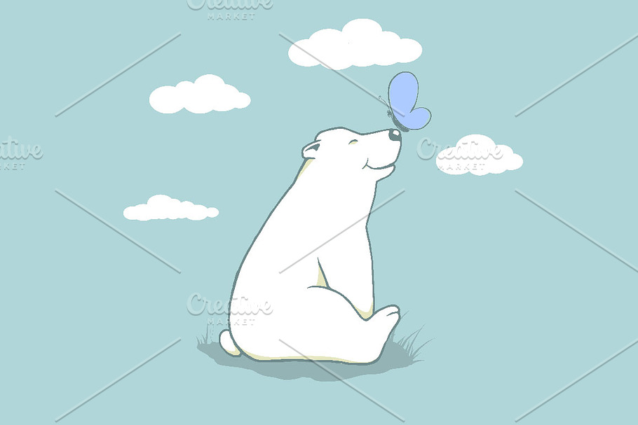 Cartoon cub polar bear in Illustrations - product preview 8