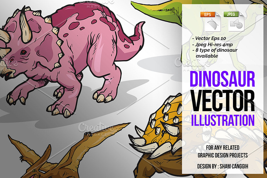 Dinosaur vector Illustration in Illustrations - product preview 8