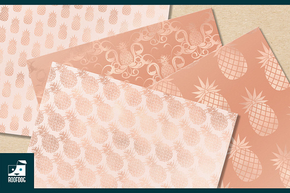 Rose gold pineapple digital paper in Patterns - product preview 2