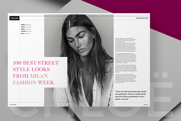 CHLOË | FASHION MAGAZINE in Magazine Templates - product preview 2