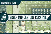 Mid-century cocktails digital paper