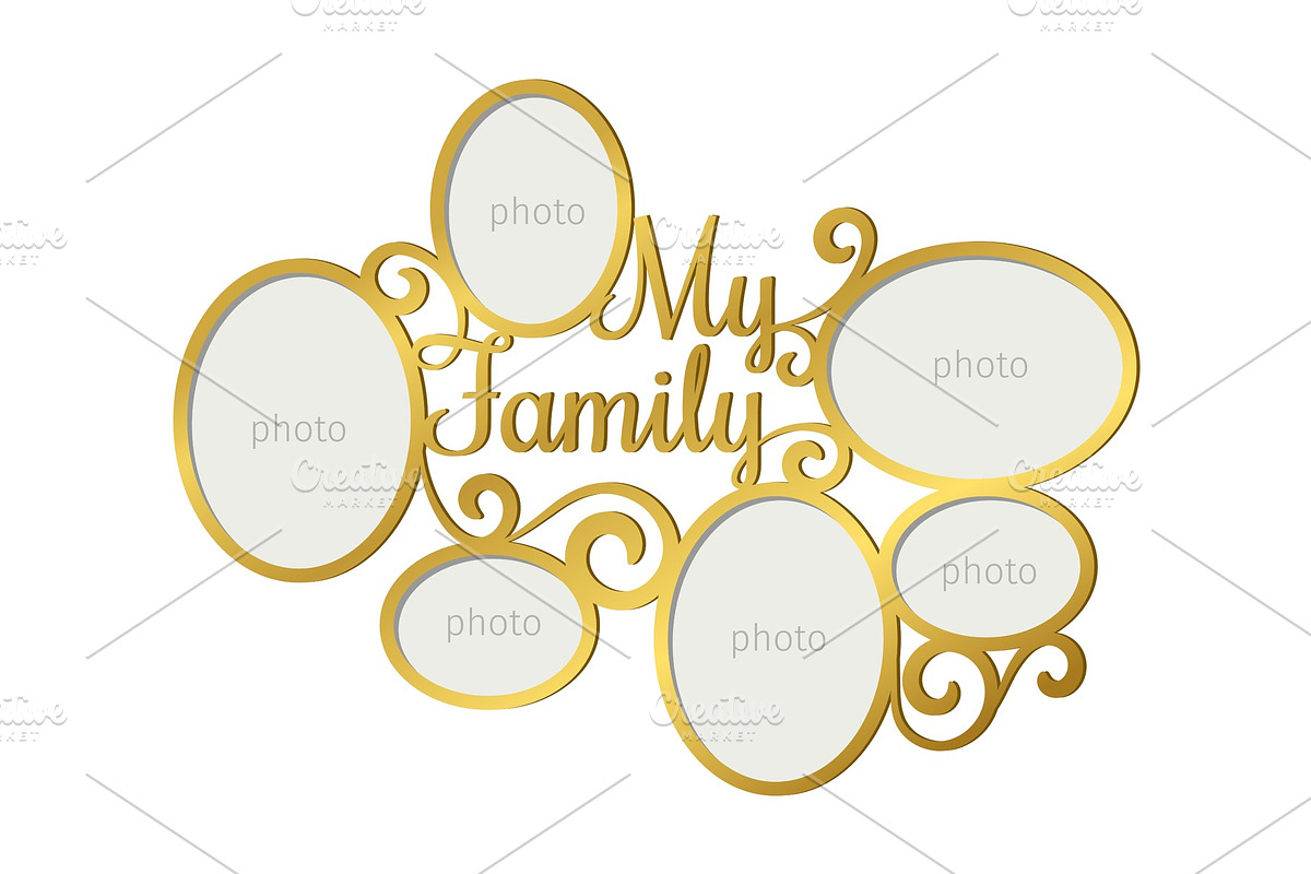 Family photo frame in Illustrations - product preview 8