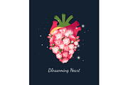 Blooming heart, wedding concept