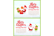 Merry Christmas Elf and Santa Claus