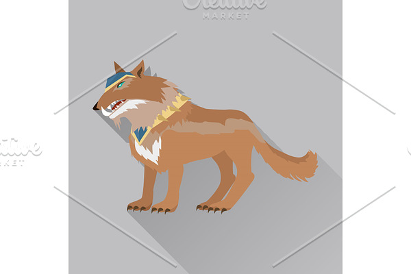 Game Wolf Avatar Icon Isolated on