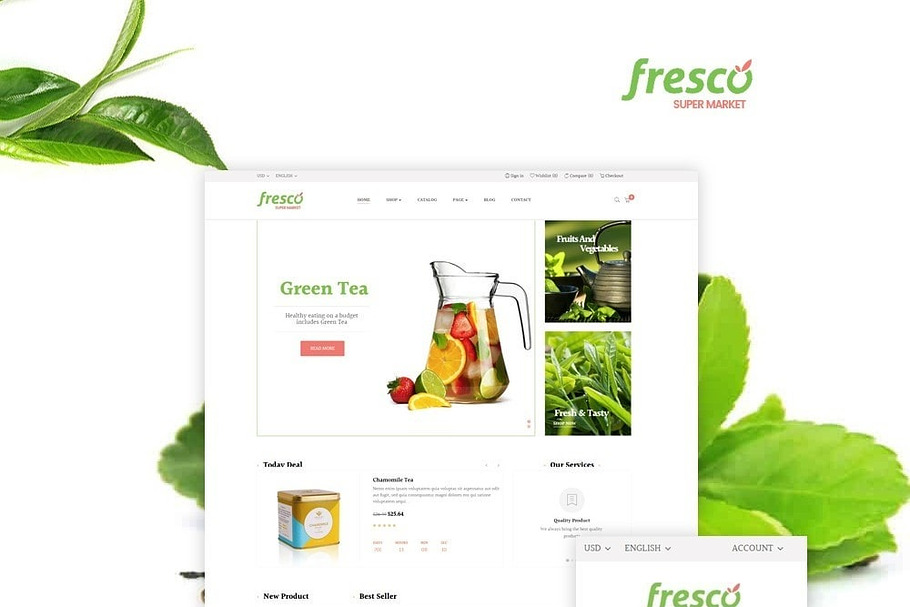 LEO FRESCO - HERBAL AND SPICED TEA S in Bootstrap Themes - product preview 8