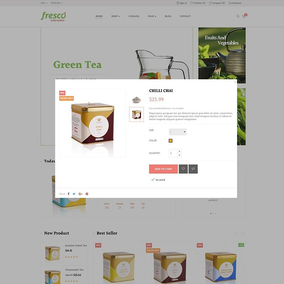 LEO FRESCO - HERBAL AND SPICED TEA S in Bootstrap Themes - product preview 3