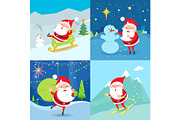 Collection of Santa Claus Characters