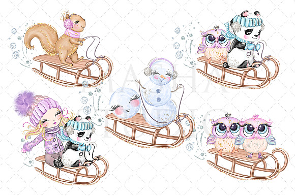 WINTER FUN Clipart in Illustrations - product preview 3