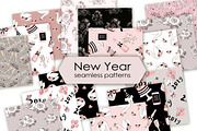 New year seamless pattern