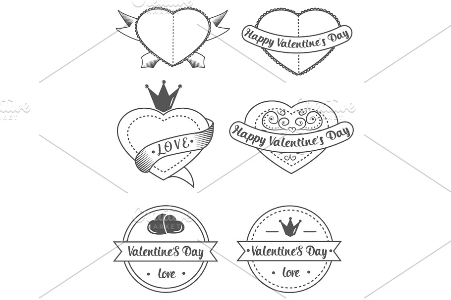 retro love icons in Illustrations - product preview 8