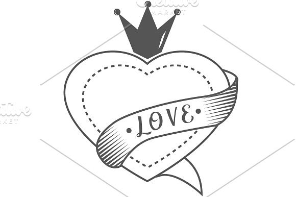 retro love icons in Illustrations - product preview 2