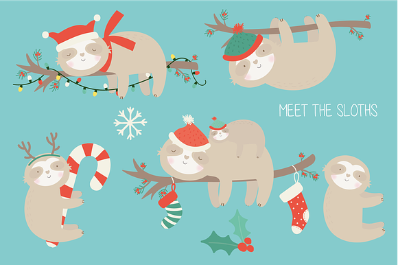 60% off-Slothy christmas in Illustrations - product preview 1