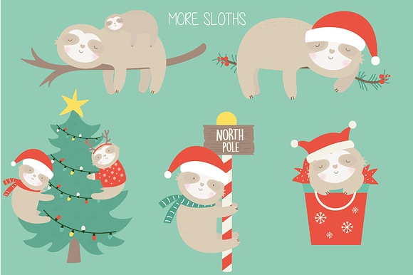 60% off-Slothy christmas in Illustrations - product preview 2