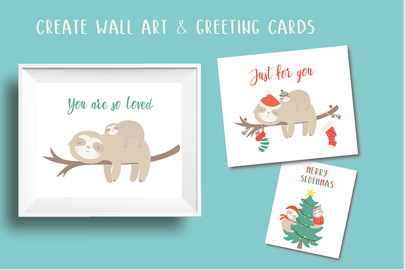 60% off-Slothy christmas in Illustrations - product preview 6