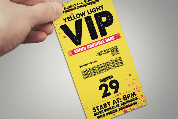 Yellow light - vip pass card