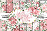 Dusty Rose Garden digital paper pack