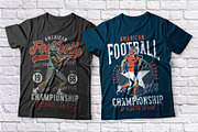 American football t-shirts set