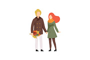 Happy couple in autumn season