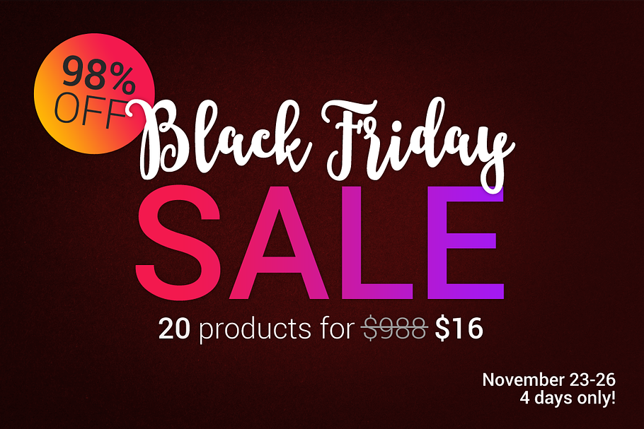 98% OFF - Black Friday Sale