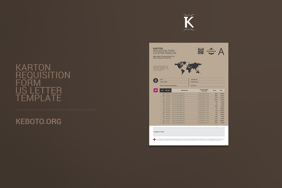 Karton Requisition Form US Letter in Templates - product preview 8