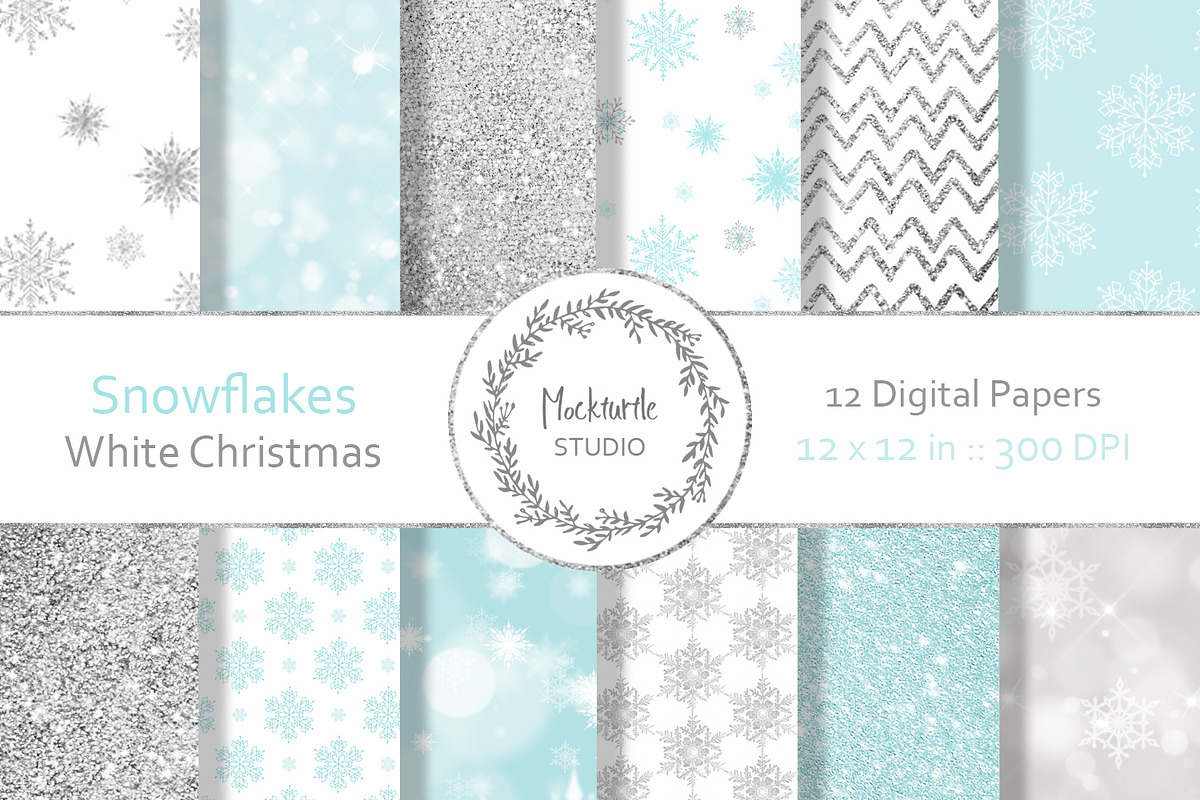 Snowflake digital paper in Patterns - product preview 8