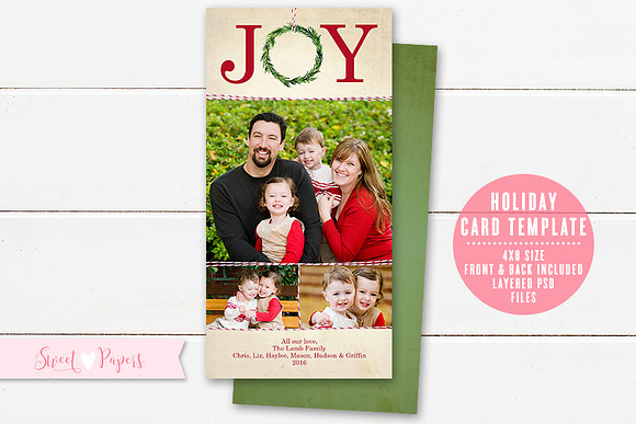 Holiday Photo Card Template in Card Templates - product preview 2