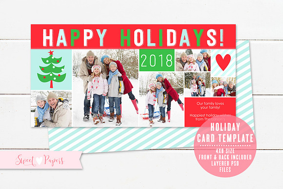 Holiday Photo Card Template in Card Templates - product preview 1