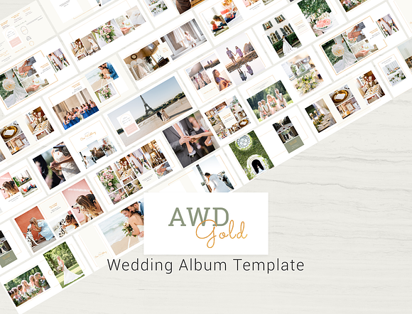 Gold Wedding Album Template in Brochure Templates - product preview 9