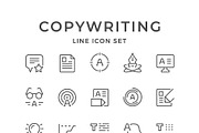 Set line icons of copywriting