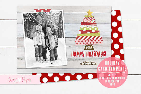 Holiday Photo Card Template  in Card Templates - product preview 1