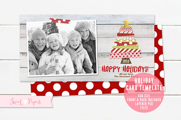 Holiday Photo Card Template  in Card Templates - product preview 2
