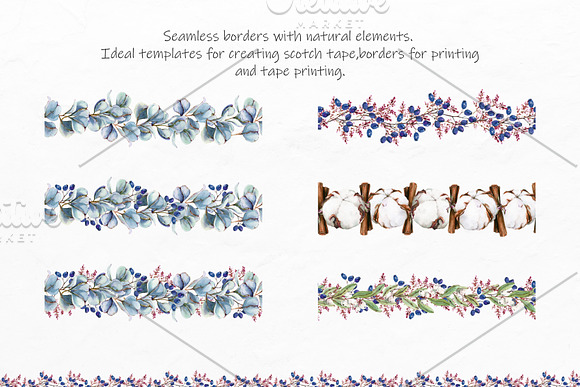 Watercolor Winter Wreaths | Clipart in Illustrations - product preview 2