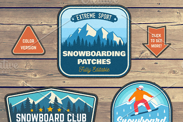 Snowboarding Patches